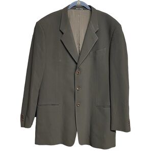 Armani wool blazer made in Italy 3 button suit jacket 44 L gray green